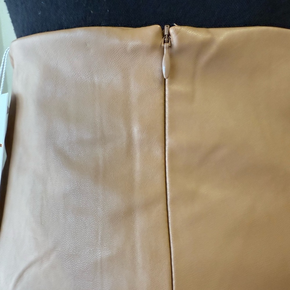 Choosy brand brown faux leather midi wrap skirt with a side bow detail - Picture 5 of 11